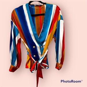 Zara silky wrap top/ jacket